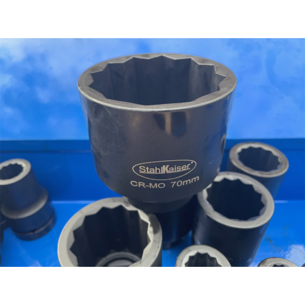 Súprava dvanásťhranných rázových nástrčných kľúčov 1'', 17–75 mm, 25 kusov