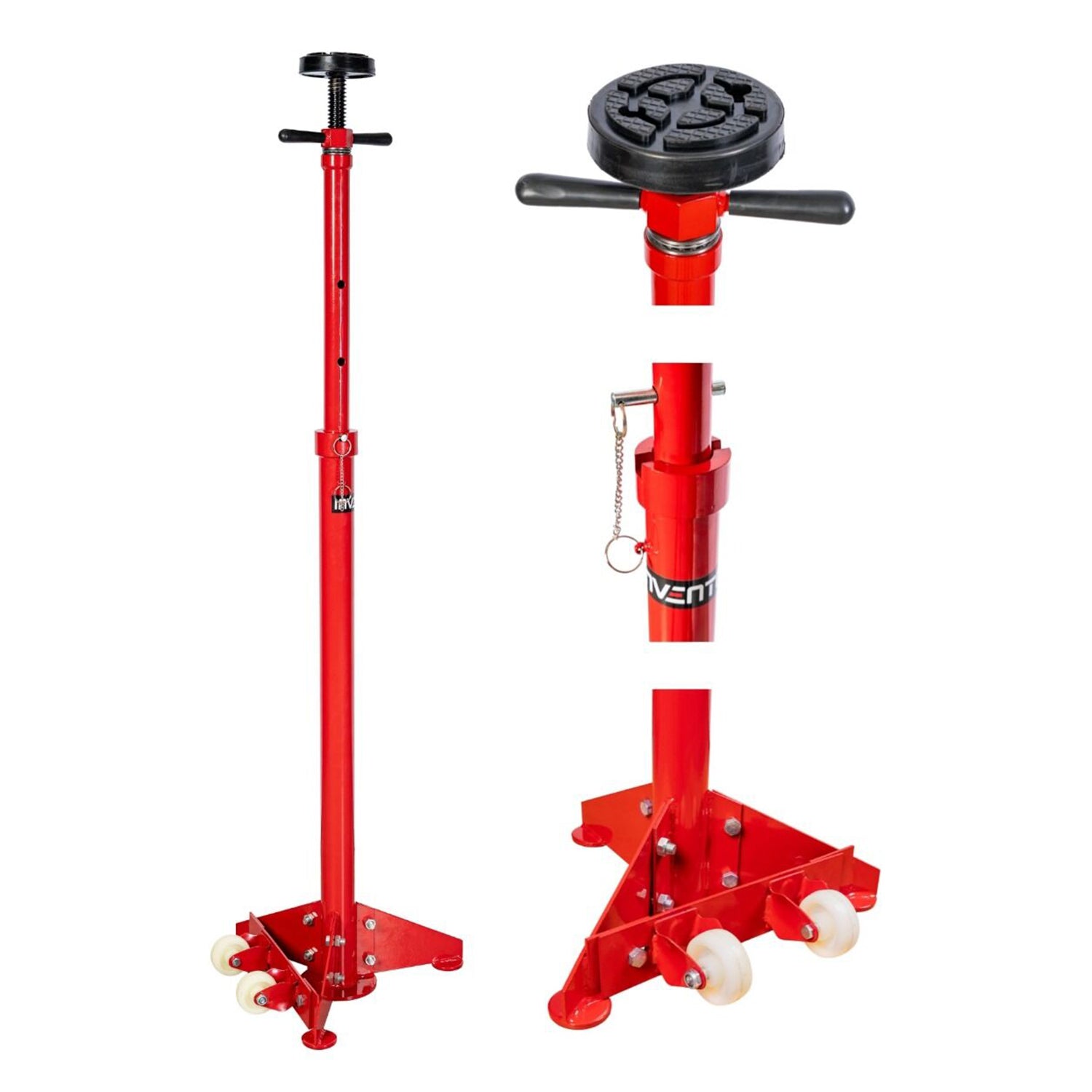 Nastaviteľná vysoká podpera skrutkového zdviháka s kolieskami 750kg