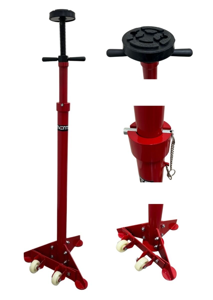 Nastaviteľná vysoká podpera skrutkového zdviháka s kolieskami 750kg