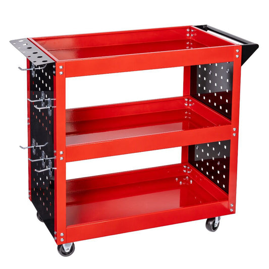 Dielenský montážny vozík na náradie s 3 policami, s držiakom na skrutkovače a panelom s háčikmi Invento