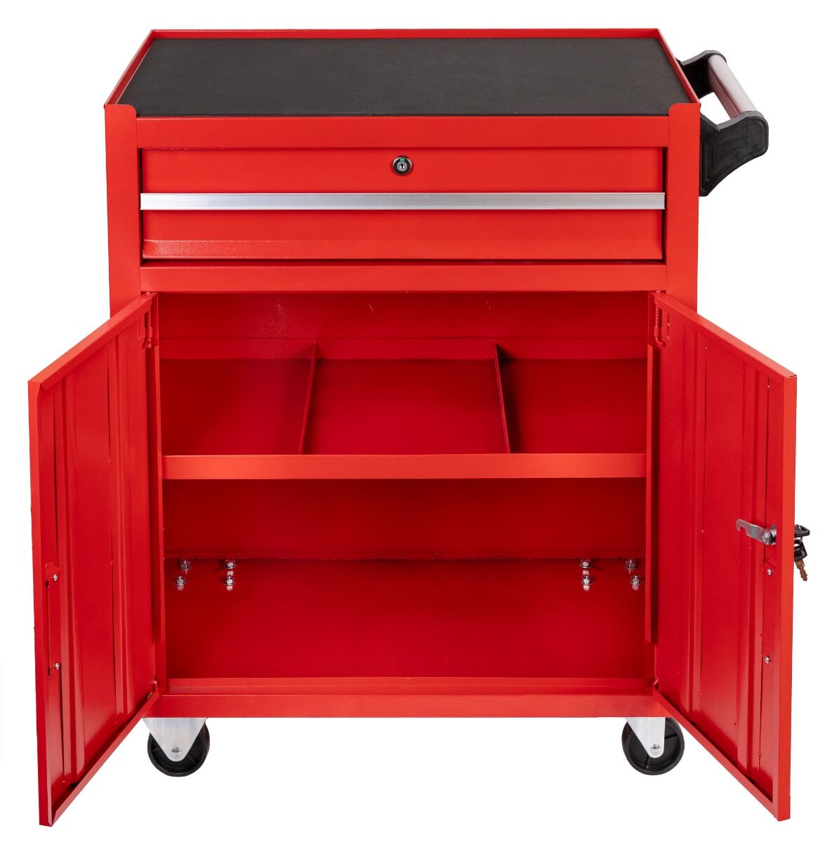 Dielenský vozík - skrinka na náradie červená premium, 73 × 63 × 40cm Invento