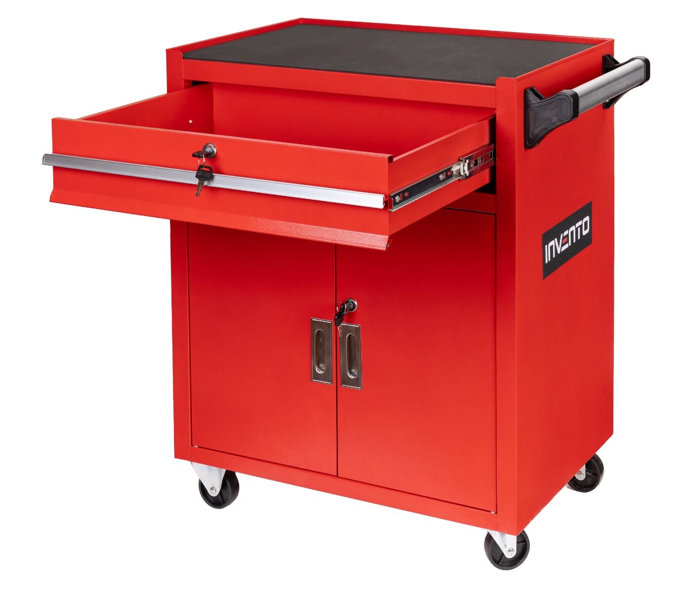 Dielenský vozík - skrinka na náradie červená premium, 73 × 63 × 40cm Invento