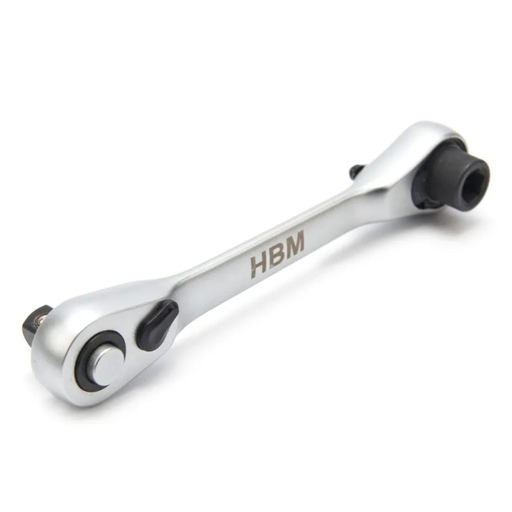 Kľúč s račňou 2v1, štvorhran 1/4'' a HEX bity, do úzkych priestorov