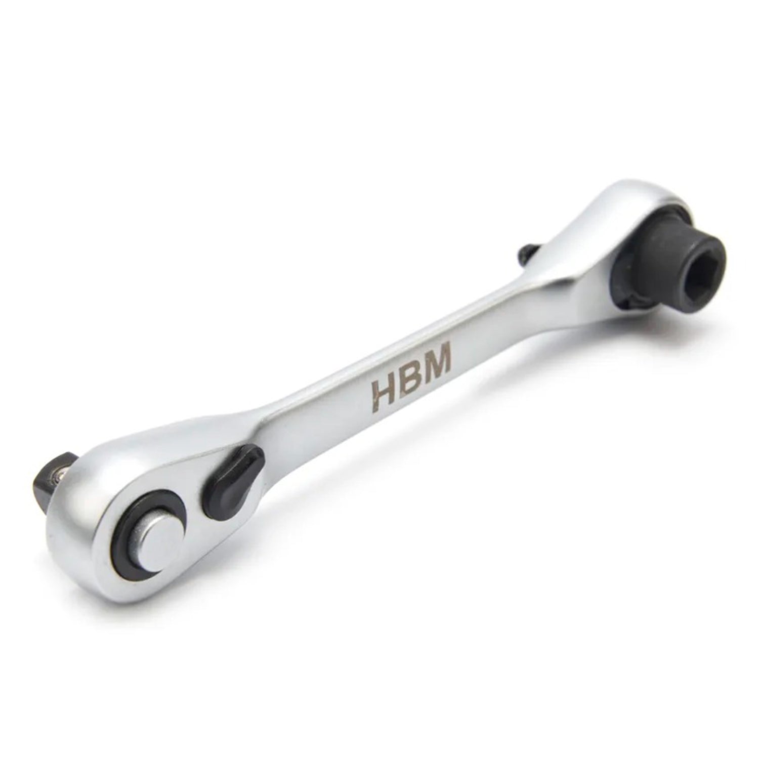 Kľúč s račňou 2v1, štvorhran 1/4'' a HEX bity, do úzkych priestorov
