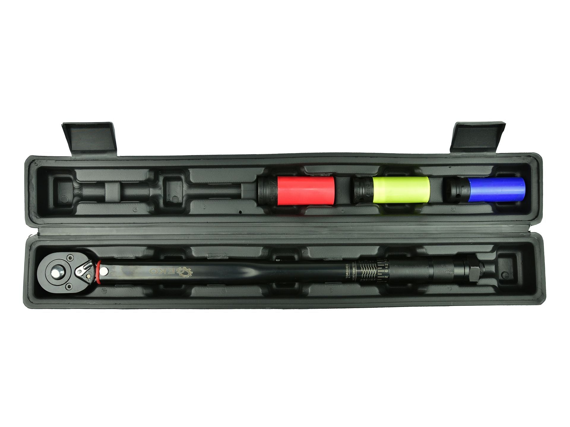 Momentový kľúč 1/2'' 28 - 210Nm so sadou nástrčných hlavíc s ochranou na hliníkové disky