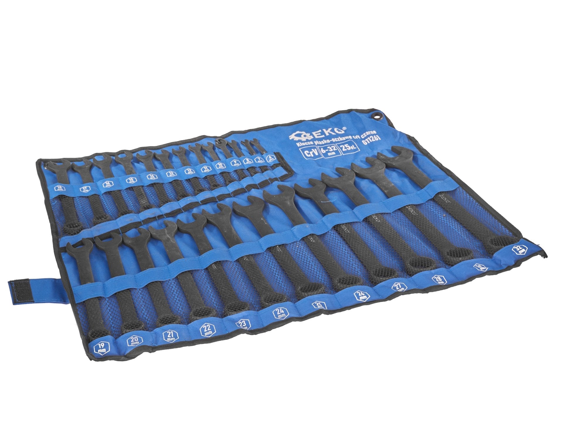 Sada kombinovaných očko-plochých kľúčov 25ks Cr-V čierne