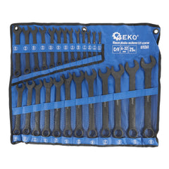 Sada kombinovaných očko-plochých kľúčov 25ks Cr-V čierne