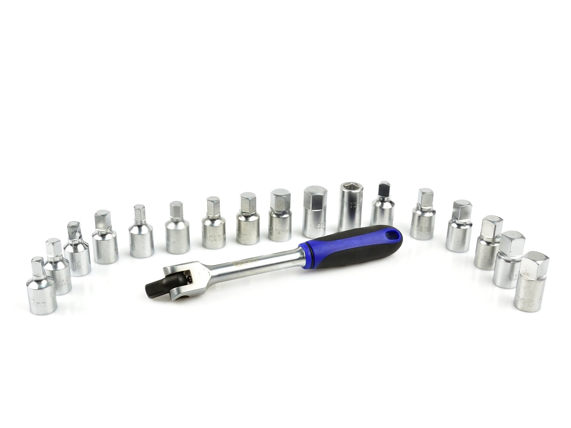 Sada kľúčov - nadstavcov na zátky olejových vaní 3/8'' 18ks