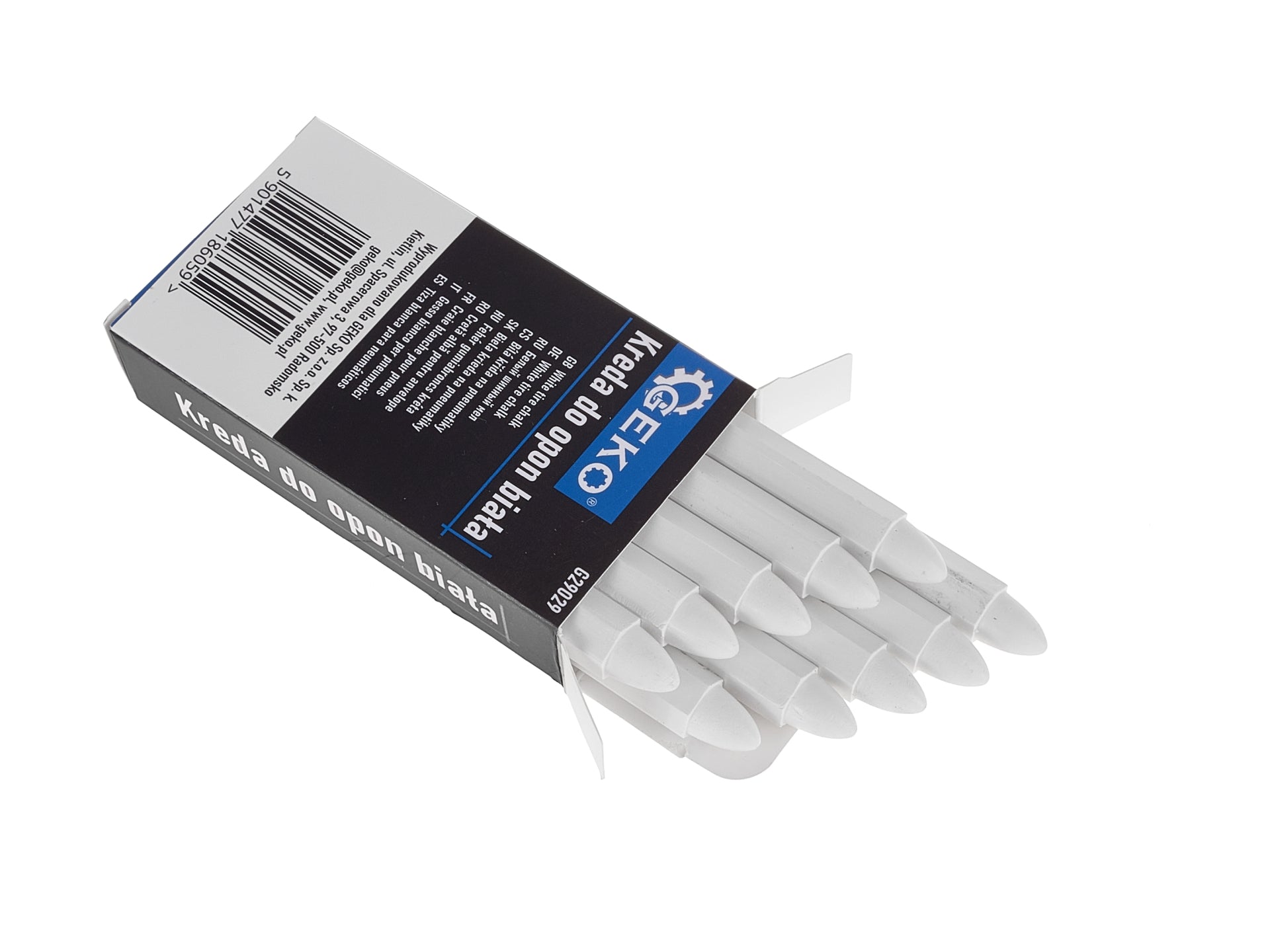 Súprava 10 bielych kried na značenie pneumatík 12x110 mm