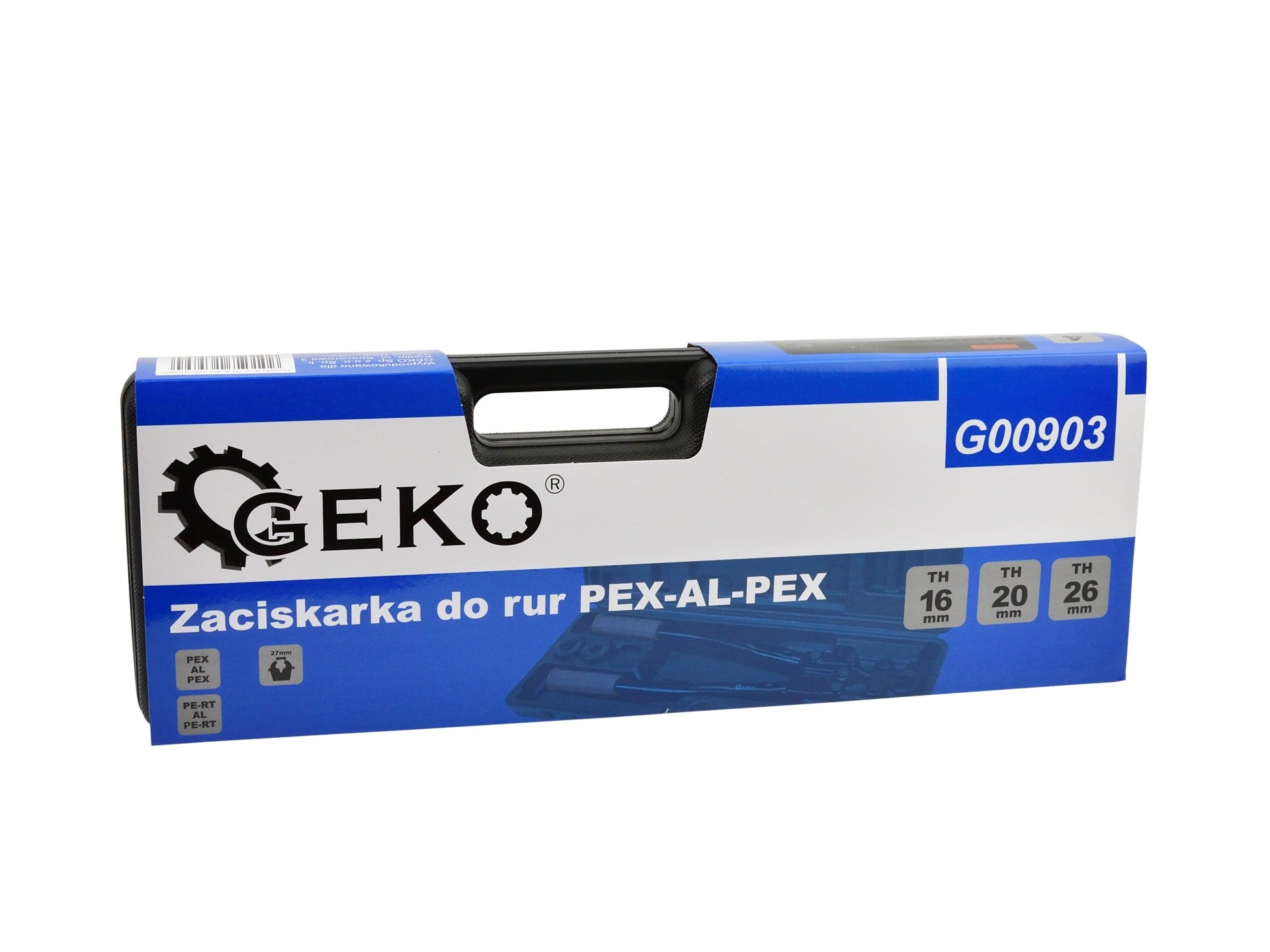 Krimpovacie kliešte na rúry - ručný lis pre fitingy, Geko