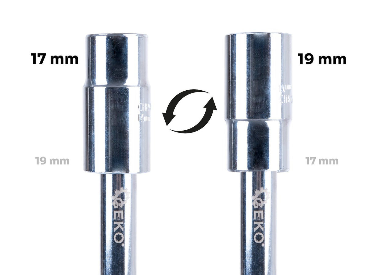 Krížový kľúč, skladací, CrV, 17, 19, 21, 23mm, Geko
