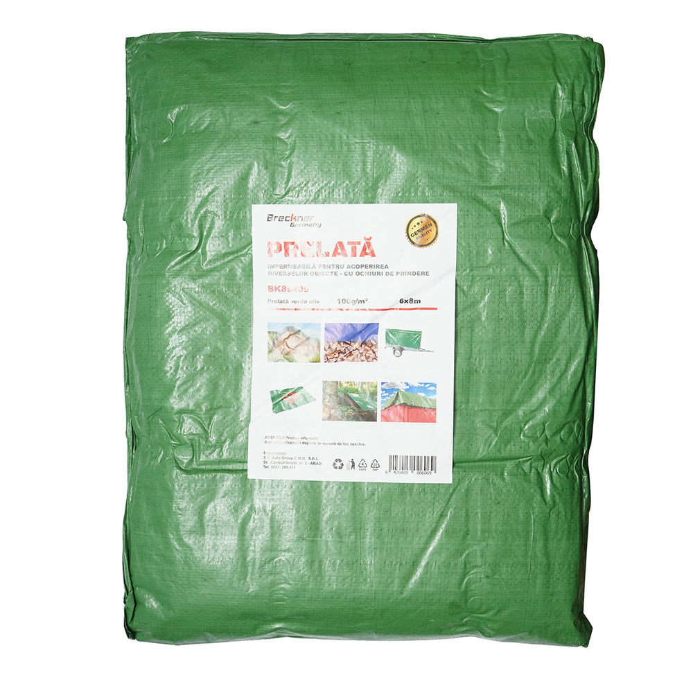 Krycia plachta s okami - celta, 100g/m2 zelená 6x8m Breckner Germany