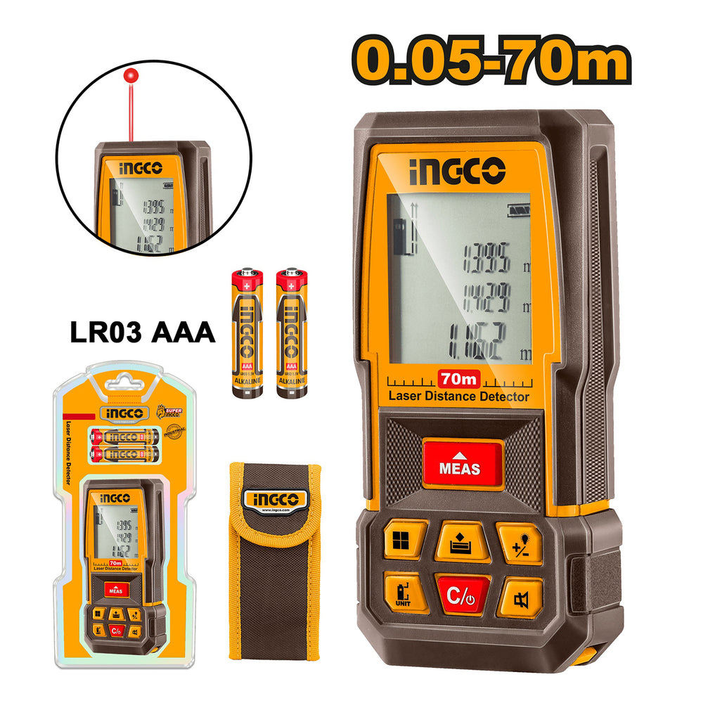 Laserový diaľkomer 70m, Ingco