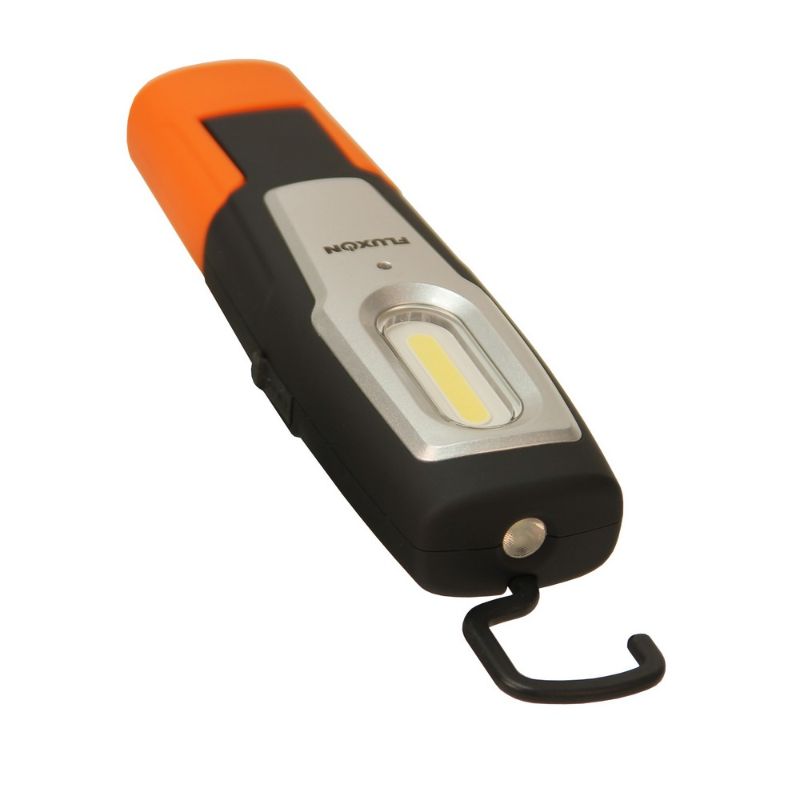 LED COB dielenská pracovná lampa, nabíjateľná, s magnetickým držiakom a háčikom, 2W, nabíjačka v balení Fluxon Holandsko Profesional