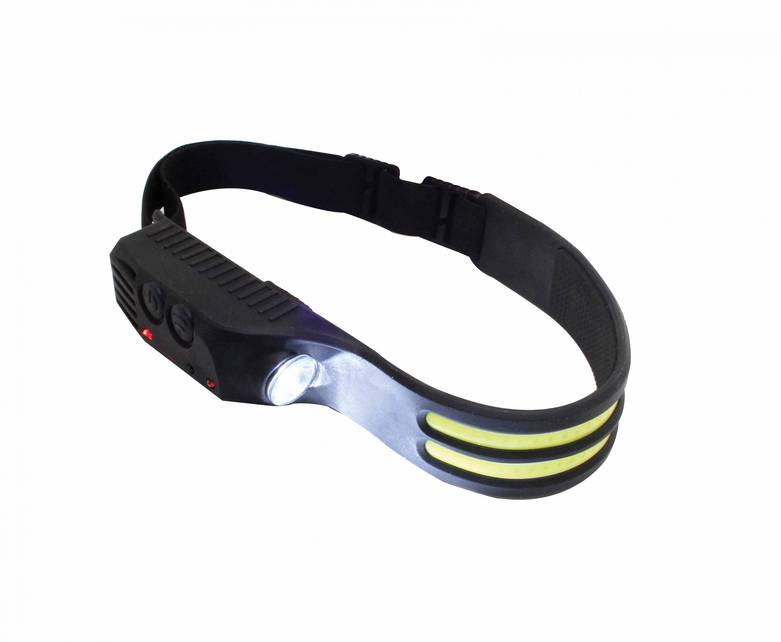 LED COB čelová lampa - čelovka, 3 - 5W, 350lm, s pohybovým senzorom Satra