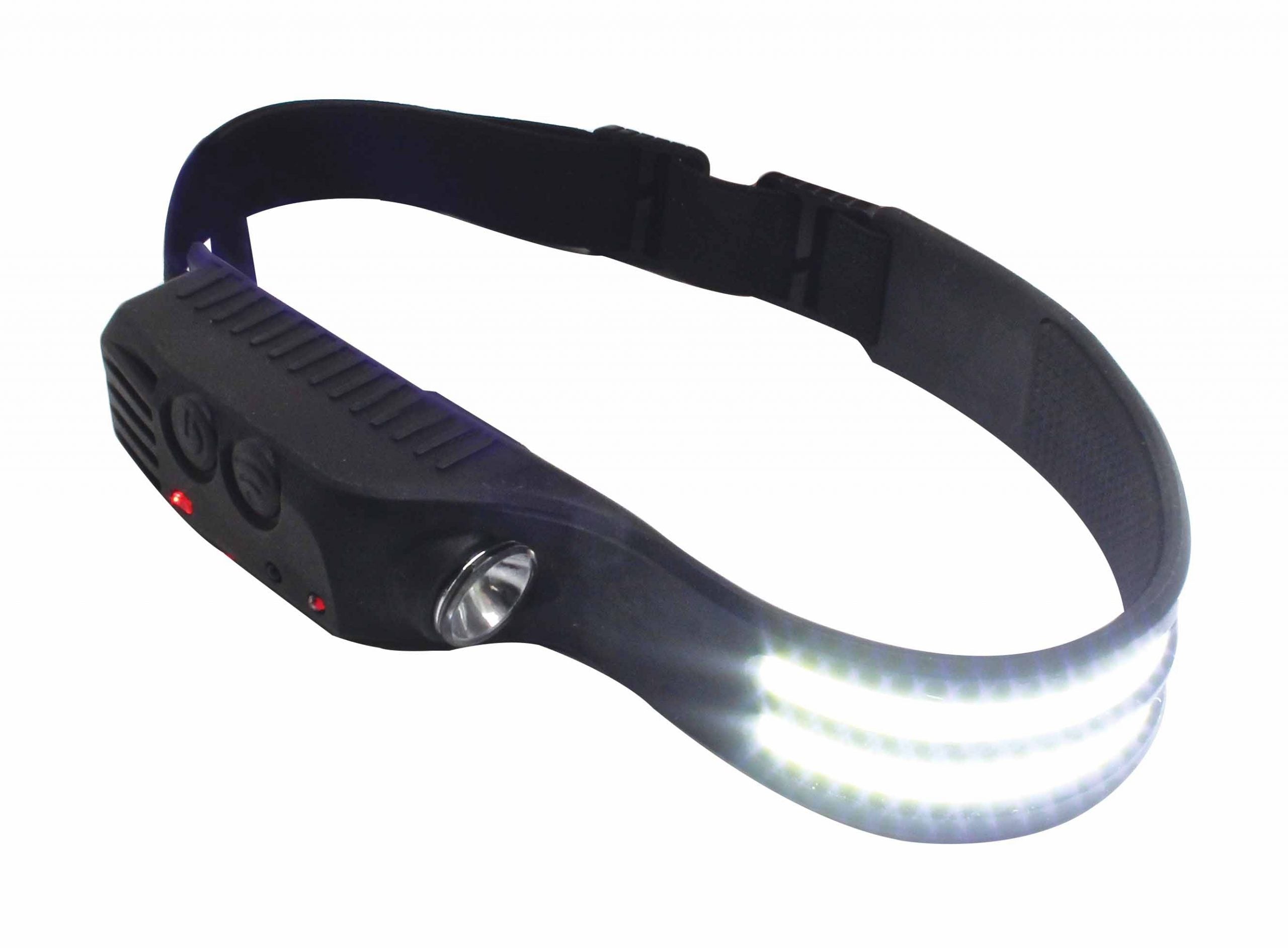 LED COB čelová lampa - čelovka, 3 - 5W, 350lm, s pohybovým senzorom Satra