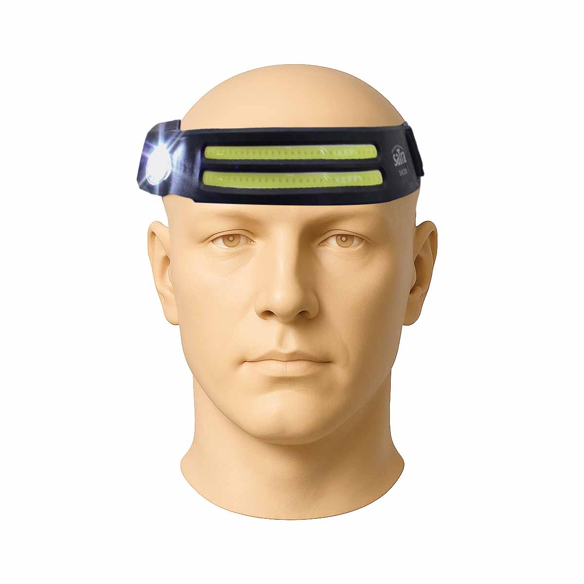 LED COB čelová lampa - čelovka, 3 - 5W, 350lm, s pohybovým senzorom Satra