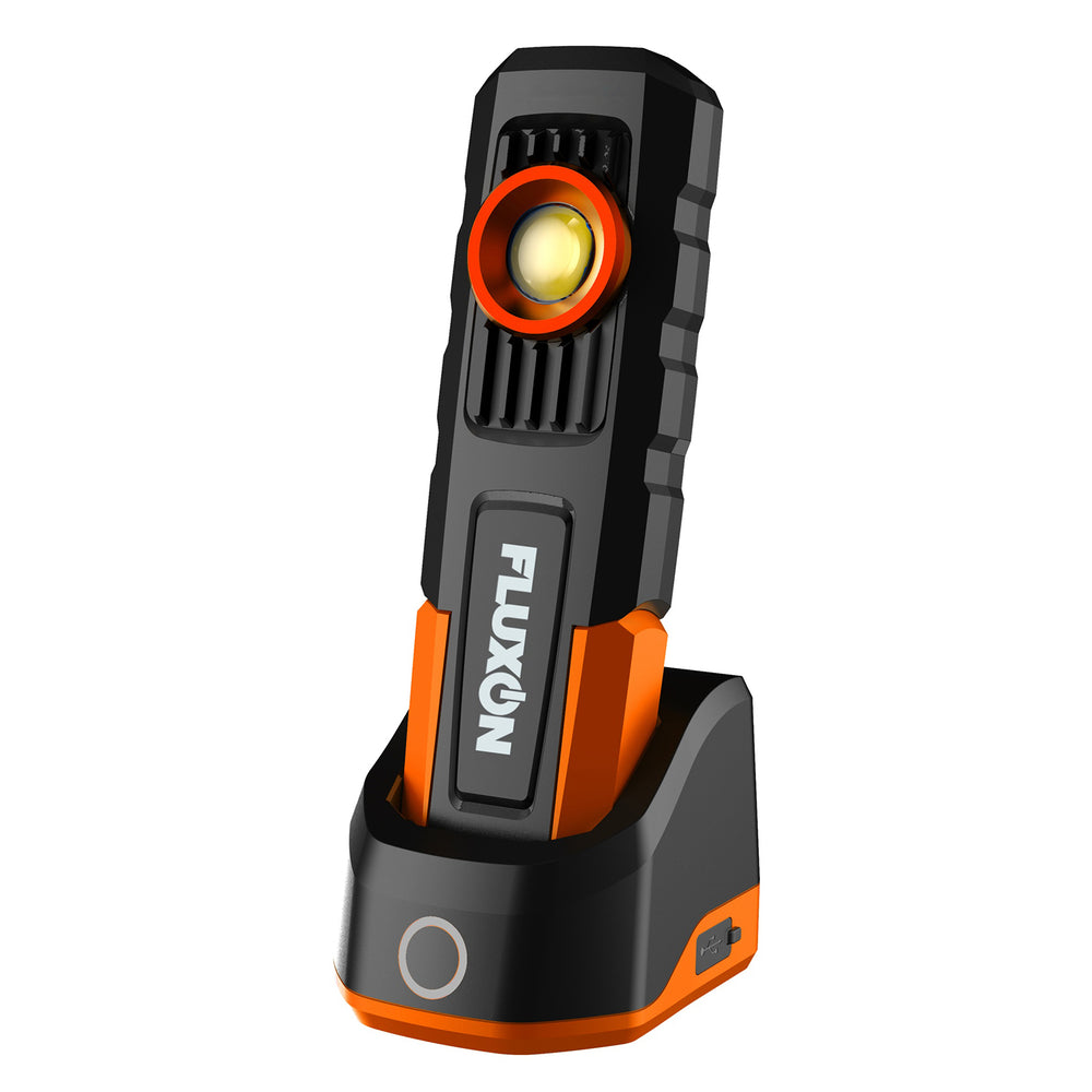 LED dielenská pracovná lampa s nabíjacou stanicou, 600lm, akumulátor 4400 mAh, magnetická, Fluxon