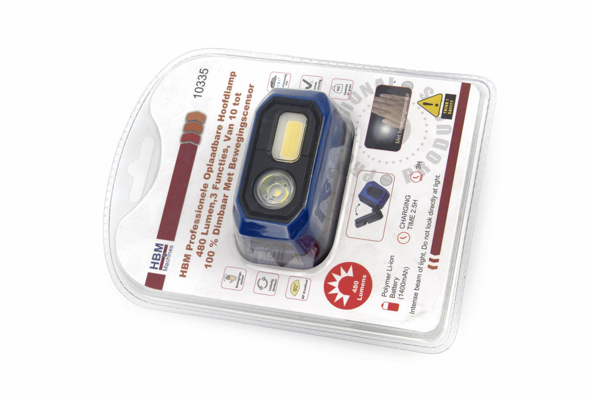 LED čelová lampa - čelovka, 480lm, HBM