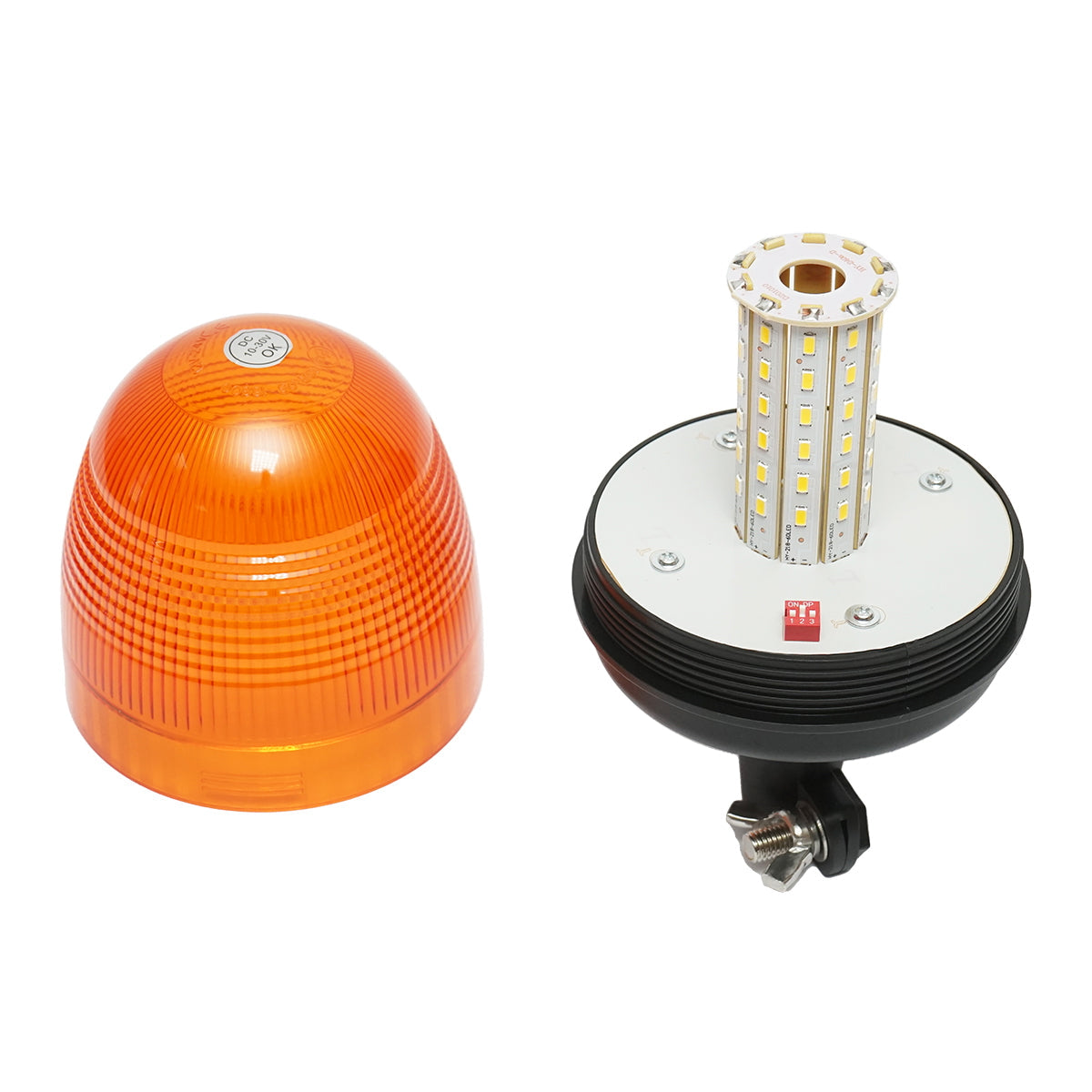 LED maják 12-24V na držiak s pätkou s 3 funkciami IP65, 125mm