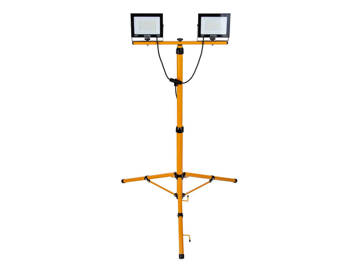 LED reflektor, 2 x 50W, s nastaviteľným statívom 60 - 160cm, neutrálna biela 4500K, IP66, Keltin