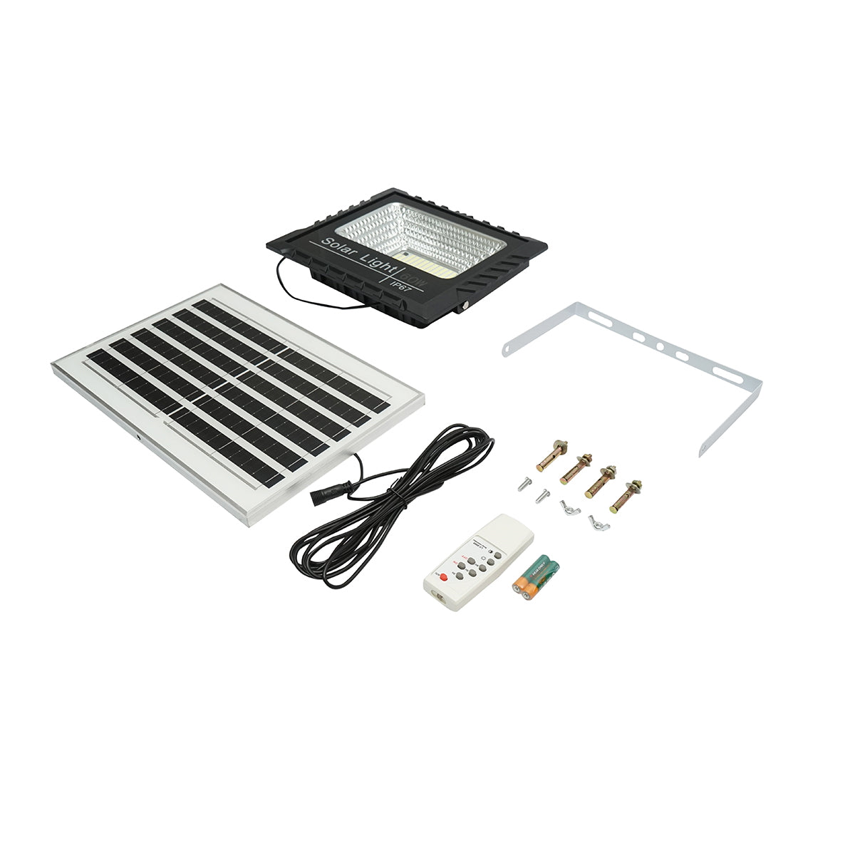 LED reflektor 60W so solárnym panelom 10W, batériou 1200mAh a diaľkovým ovládaním IP67 Breckner Germany