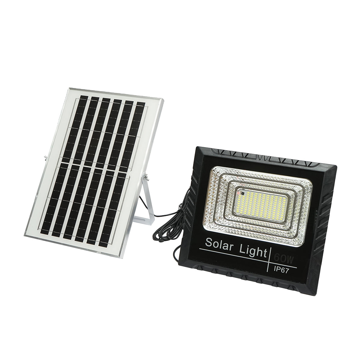 LED reflektor 60W so solárnym panelom 10W, batériou 1200mAh a diaľkovým ovládaním IP67 Breckner Germany