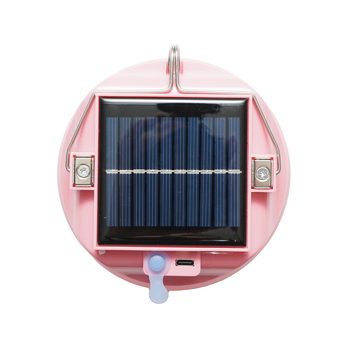 LED solárna lampa 200W, so solárnym panelom a batériou 2400mAh, ružová