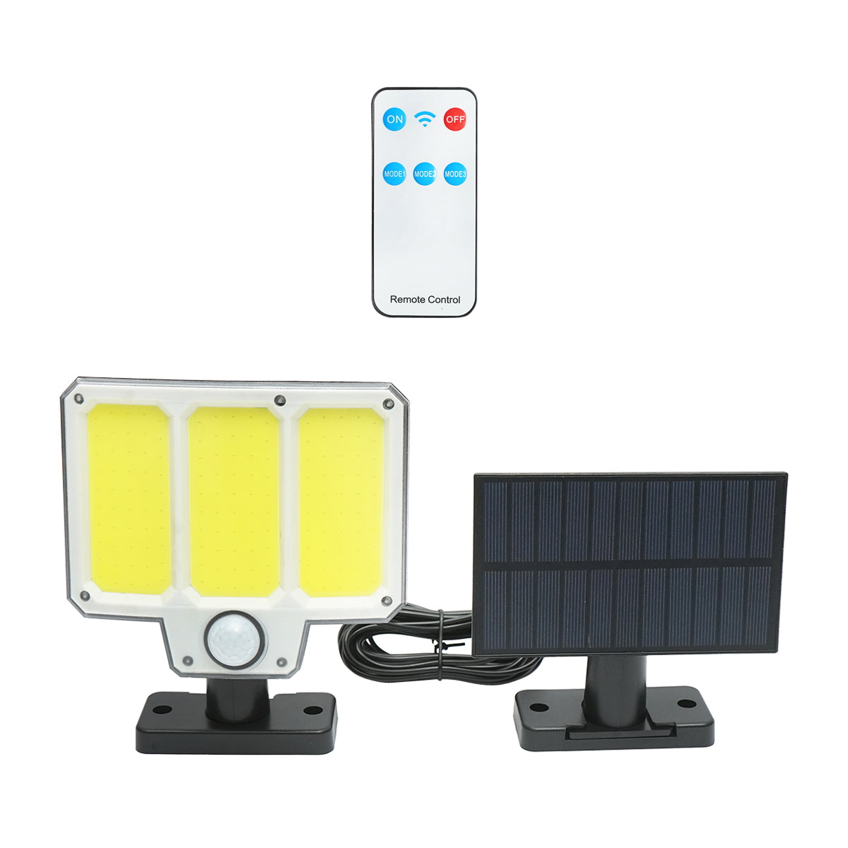 LED solárna lampa so solárnym panelom, diaľkovým ovládaním a batériou 1500mAh, IP65 Breckner Germany