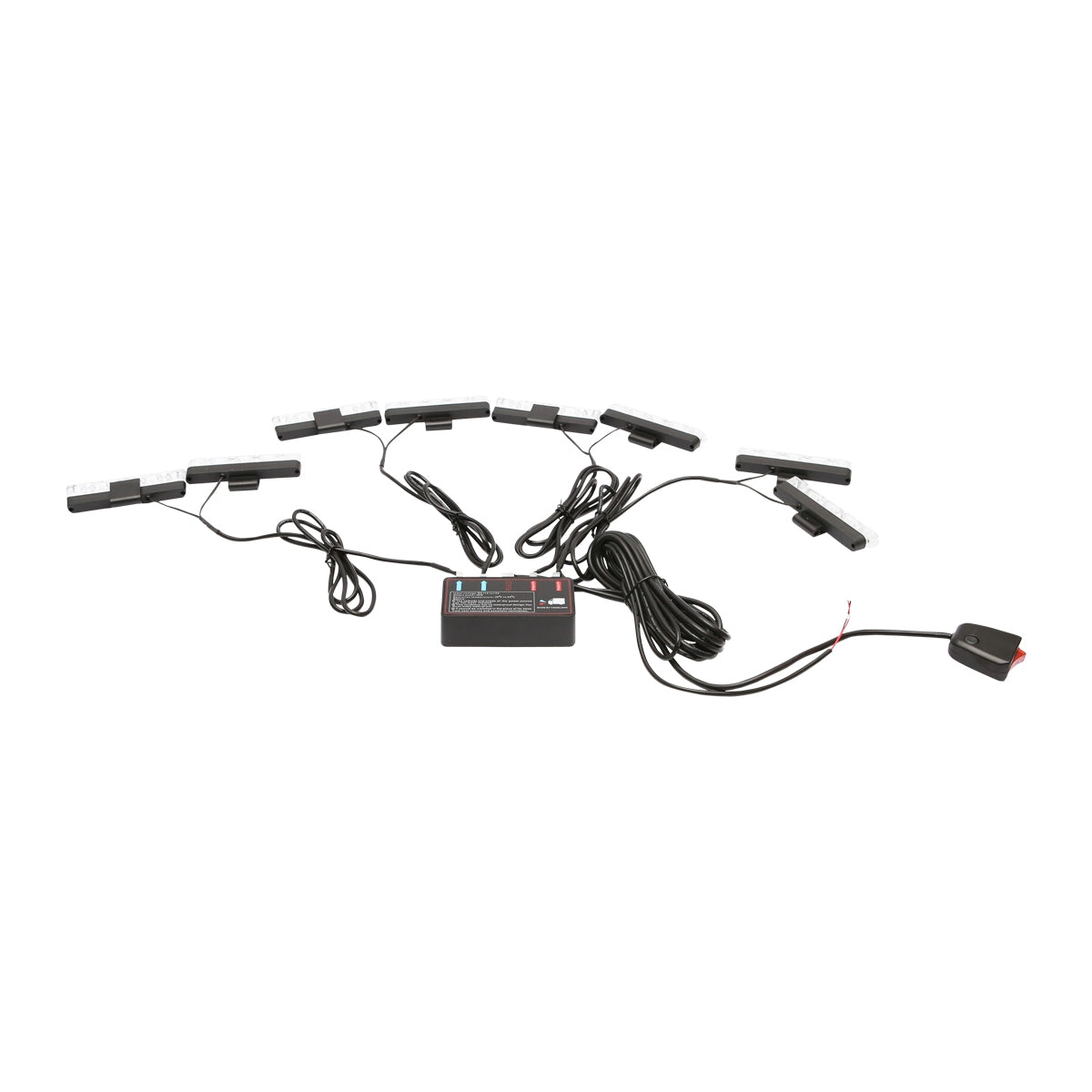 LED stroboskop - svetelná LED rampa, 4 LED, žlté svetlo 12V Breckner Germany