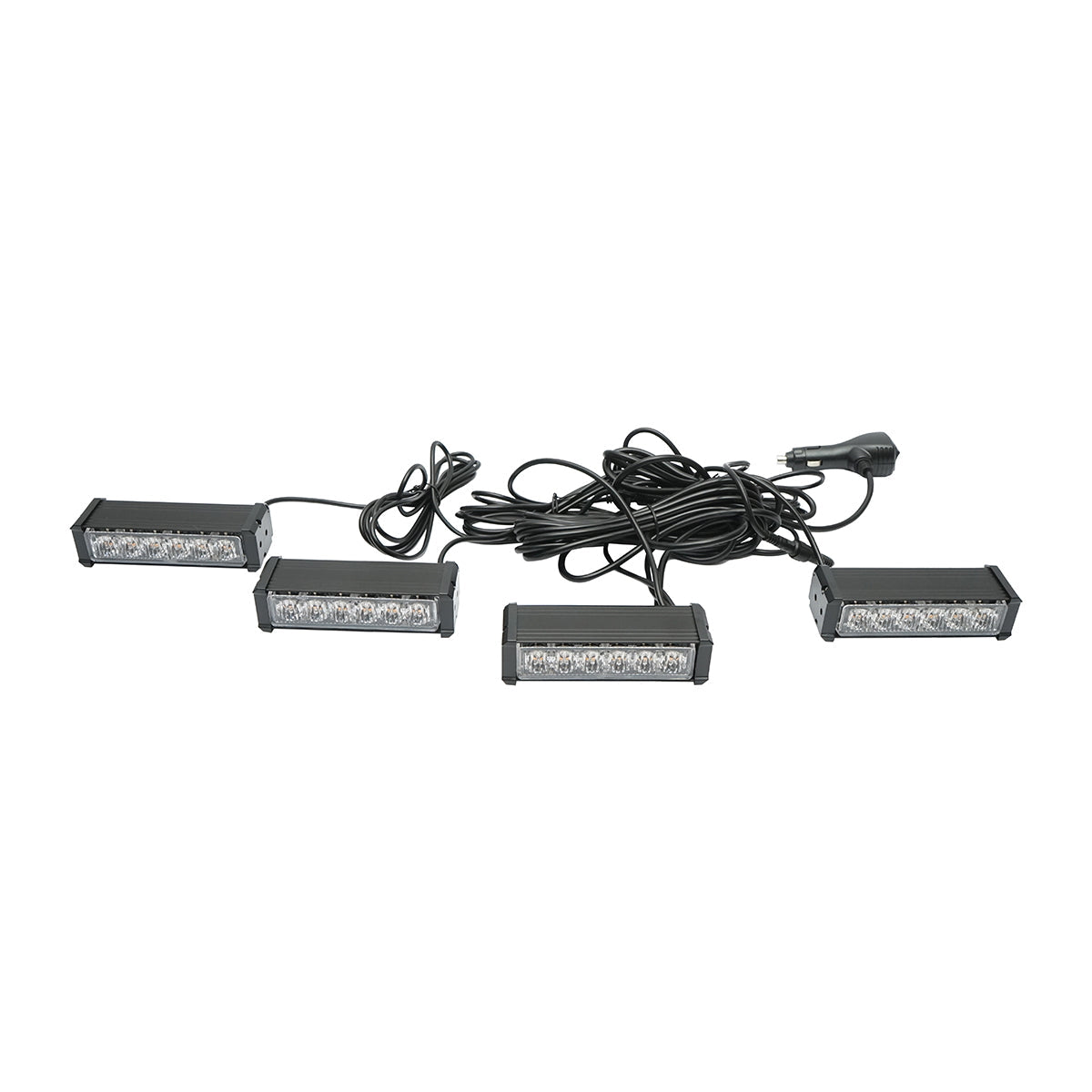 LED stroboskop - svetelná LED rampa, 6 LED, sada 4ks, žlté svetlo, 12V, Breckner Germany