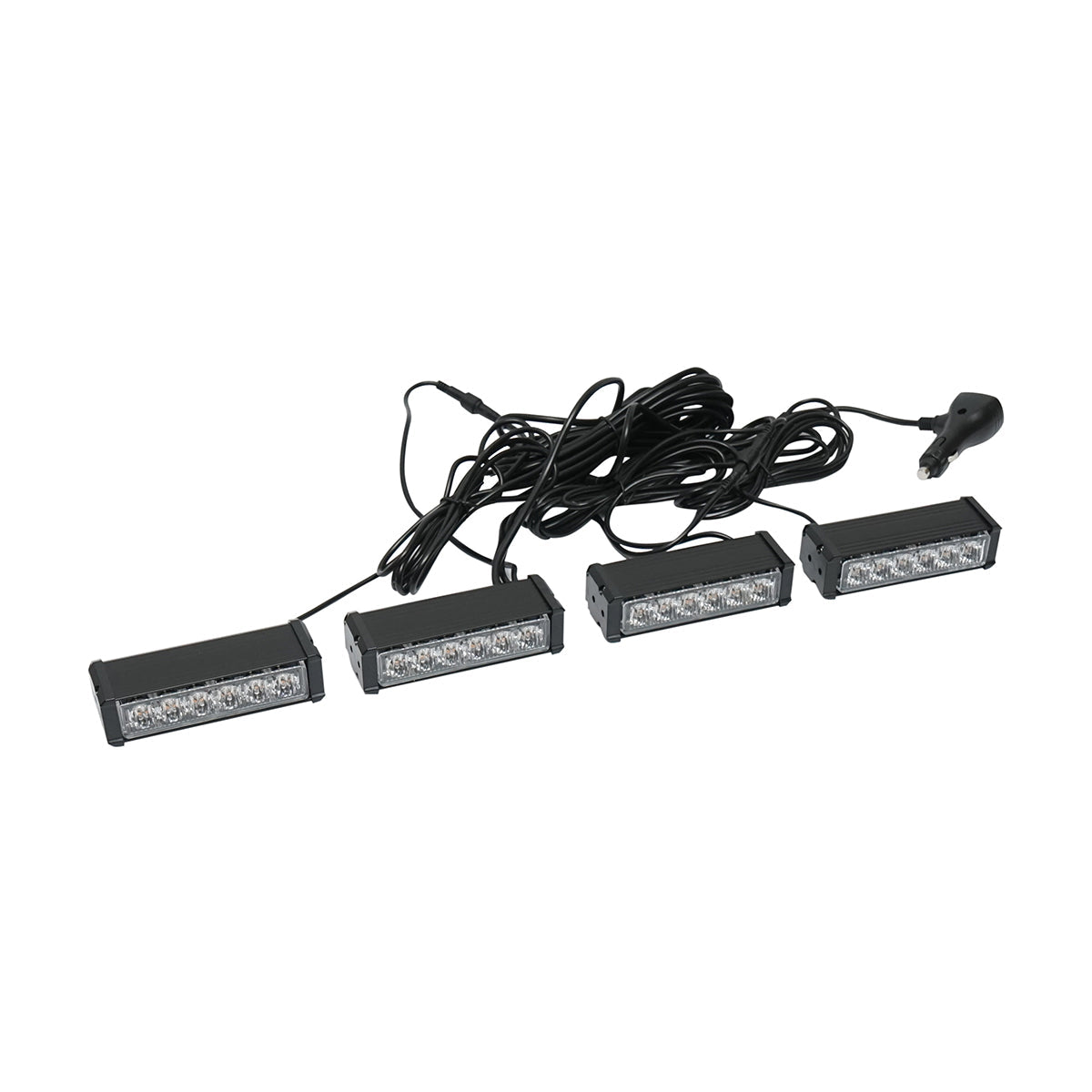 LED stroboskop - svetelná LED rampa, 6 LED, sada 4ks, žlté svetlo, 12V, Breckner Germany