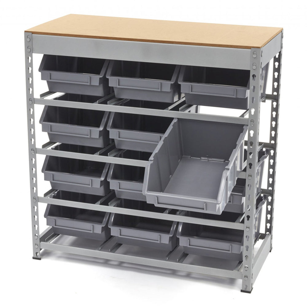 Úložný regál - organizér s 12 boxami