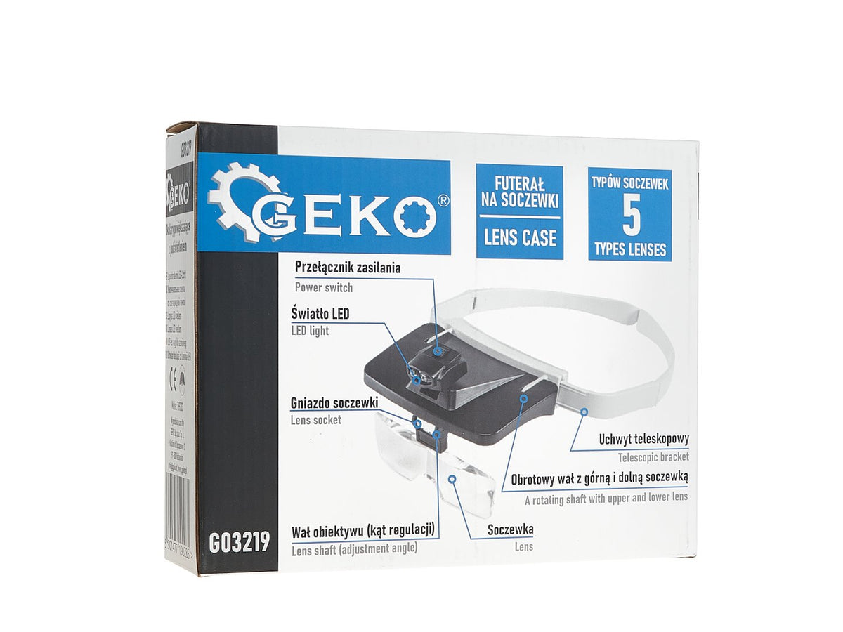 Lupa s LED osvetlením a 5 vymeniteľnými šošovkami