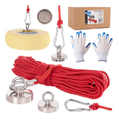 Sada neodýmového magnetu 170kg, s lanom 20m a rukavicami
