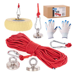 Sada neodýmového magnetu 85kg, s lanom 20m a rukavicami