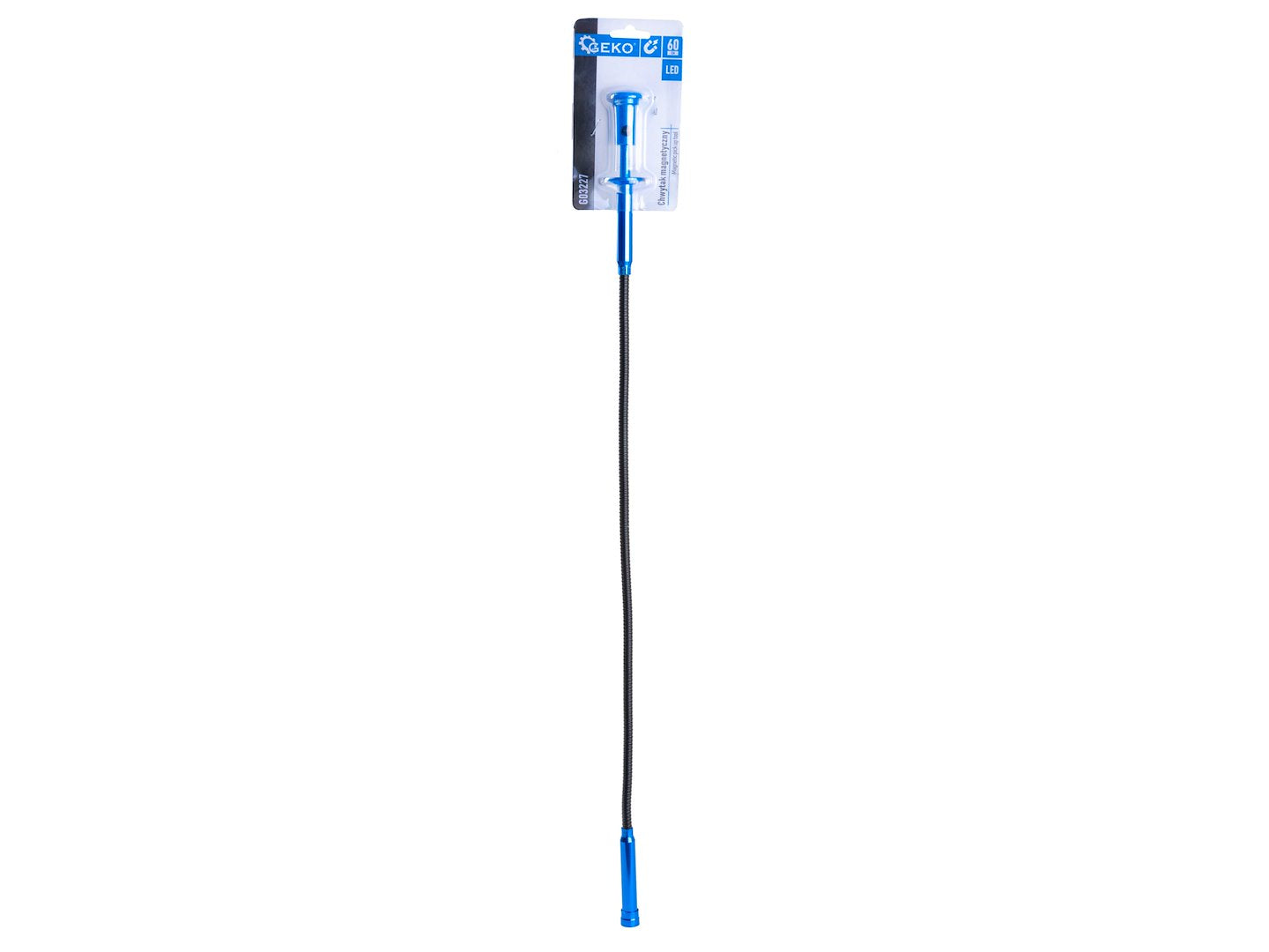 Magnetický vyťahovač - uchopovač s drapákom a LED svetlom, flexibilný, 60cm