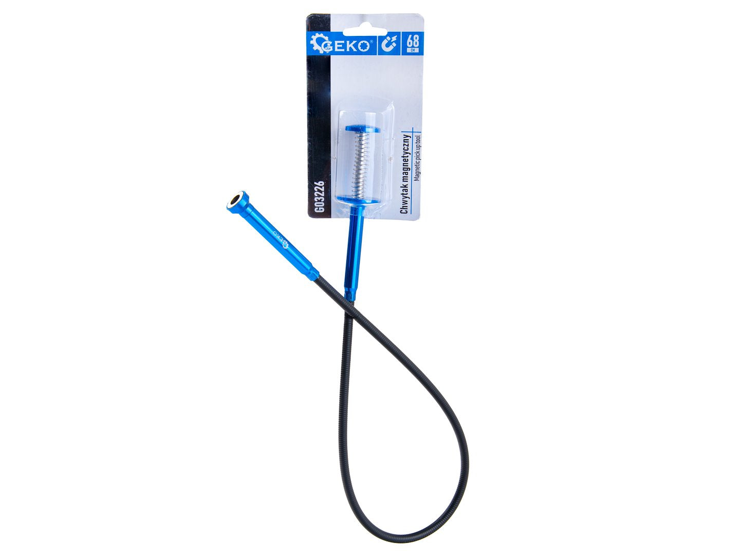 Magnetický vyťahovač - uchopovač s drapákom a LED svetlom, flexibilný, 68cm