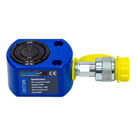 Dvojčinný extra plochý hydraulický valec 10t zdvih 25 mm