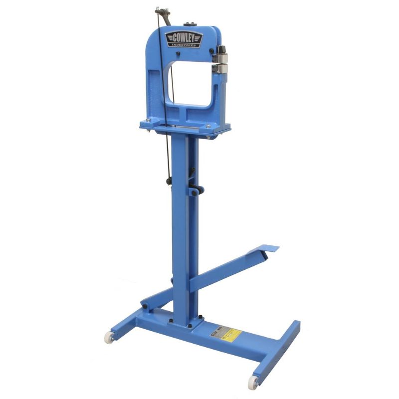 Stroj na spájanie a napínanie kovu so stojanom