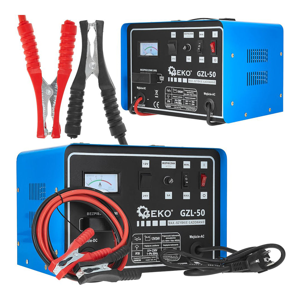 Nabíjačka autobatérií 12/24V GZL-50 28/25A pre autobatérie 40 - 400Ah, s funkciou Fast Charge, Geko