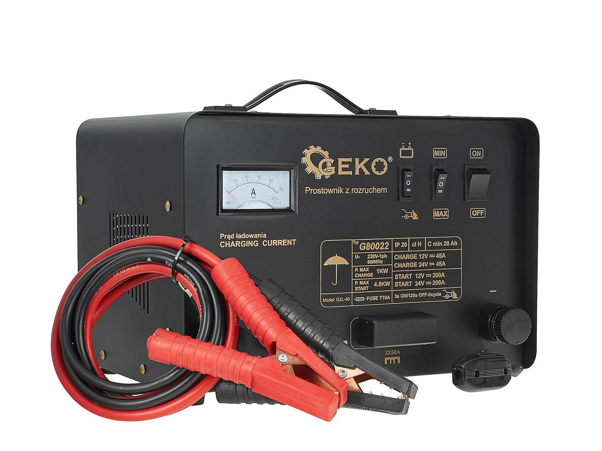 Nabíjačka autobatérií s funkciou štartovania 200A, 12/24V, Geko