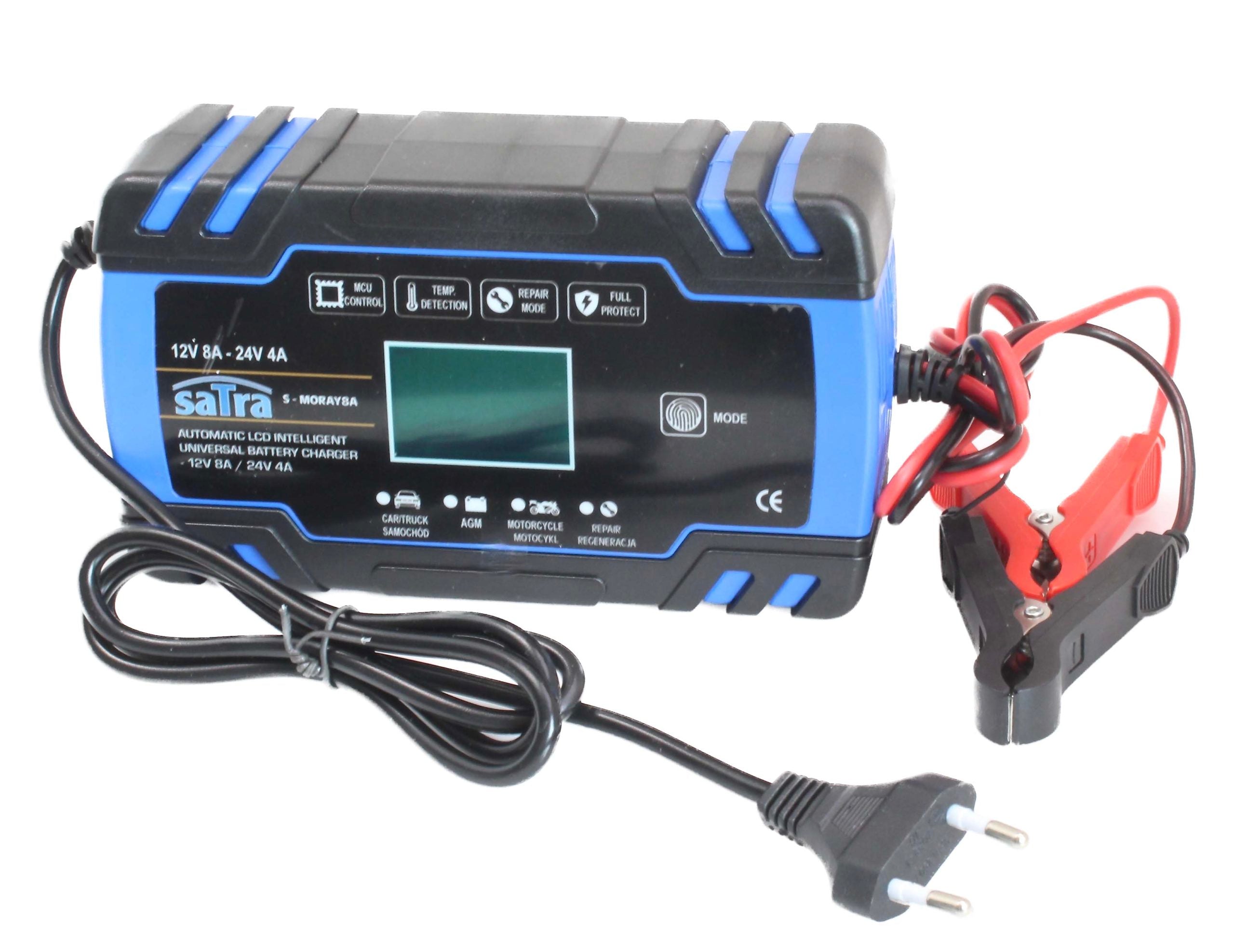 Nabíjačka autobatérií s LCD displejom 12V 8A 24V 4A