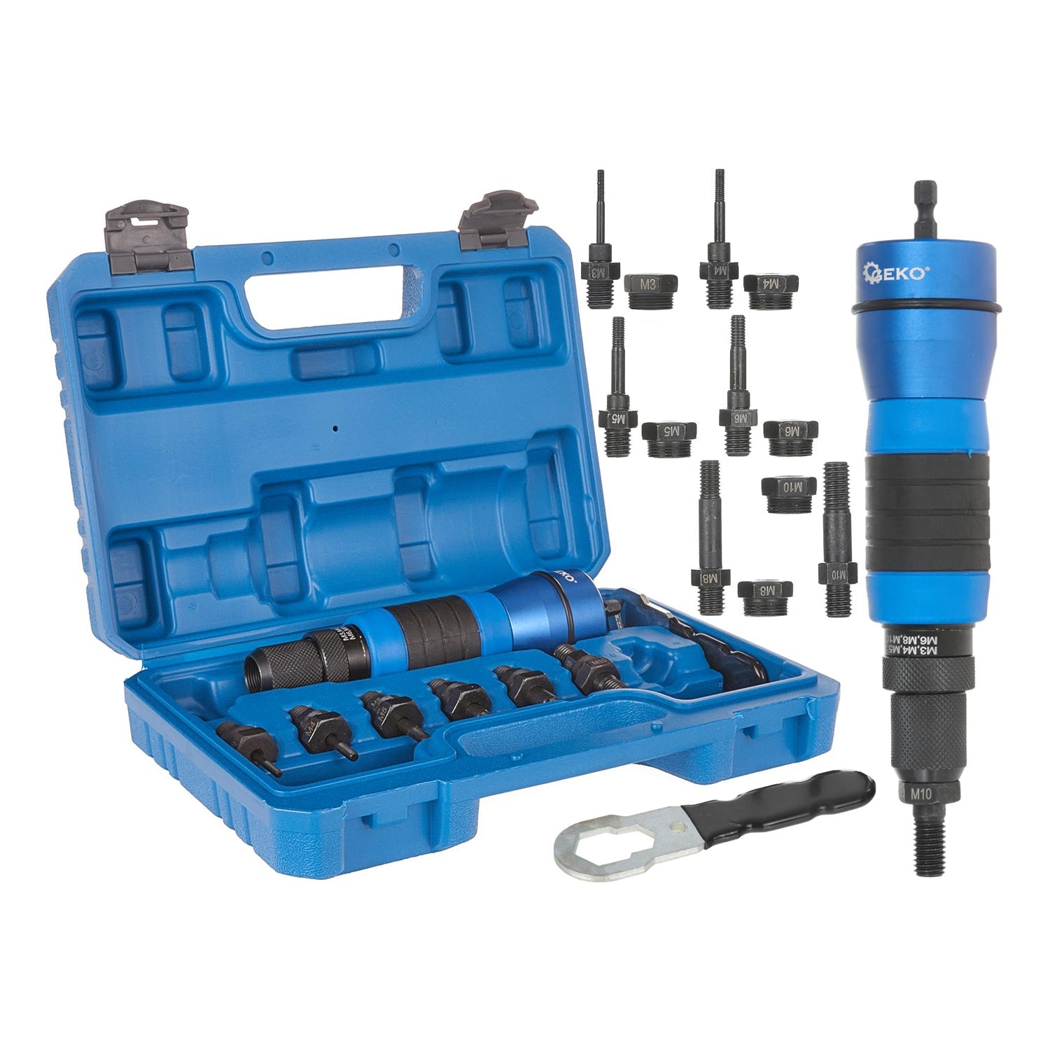 Nitovací adaptér - nadstavec na nitovačku vŕtačku na nitovanie matíc M3 - M10