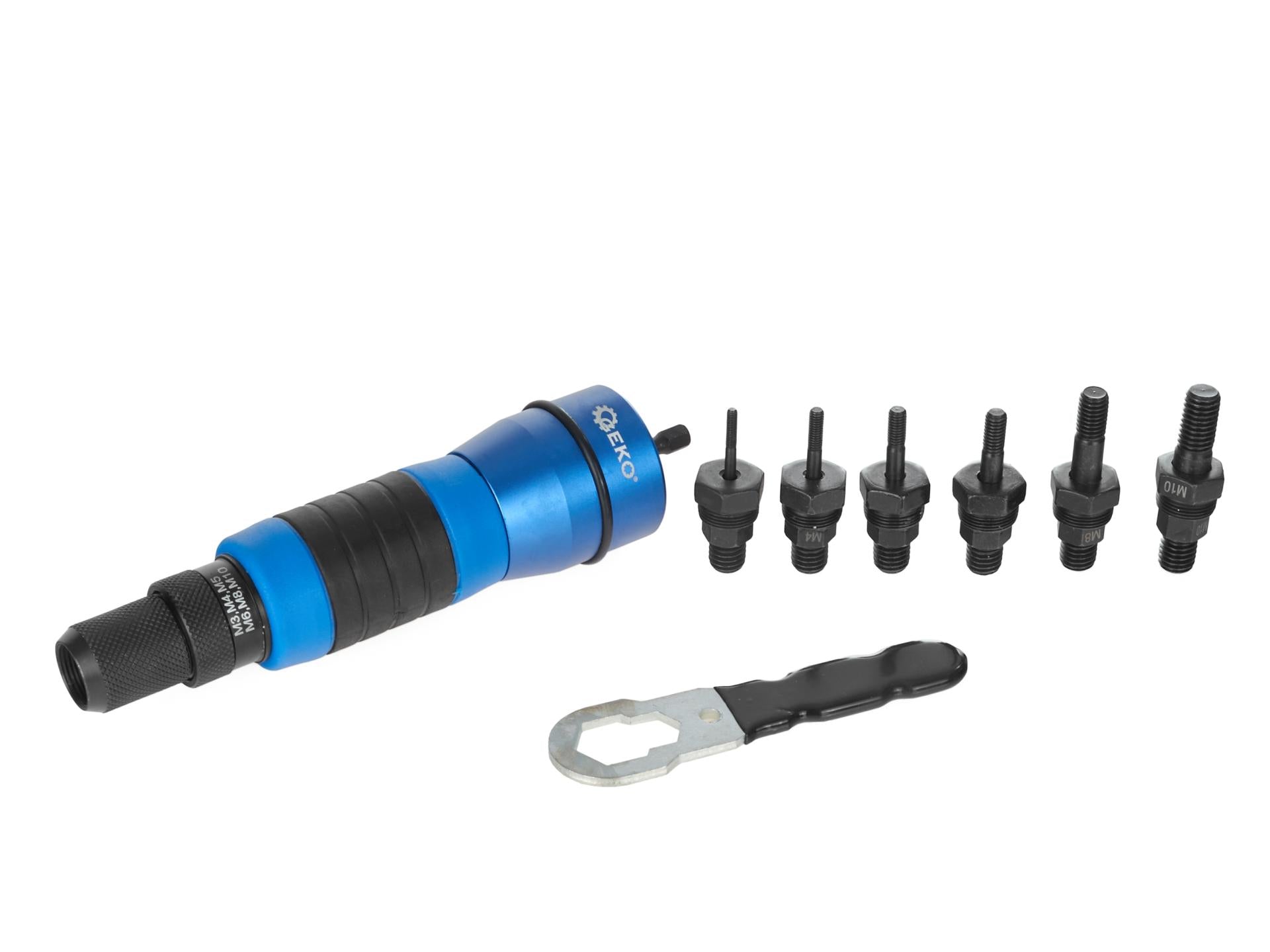 Nitovací adaptér - nadstavec na nitovačku vŕtačku na nitovanie matíc M3 - M10