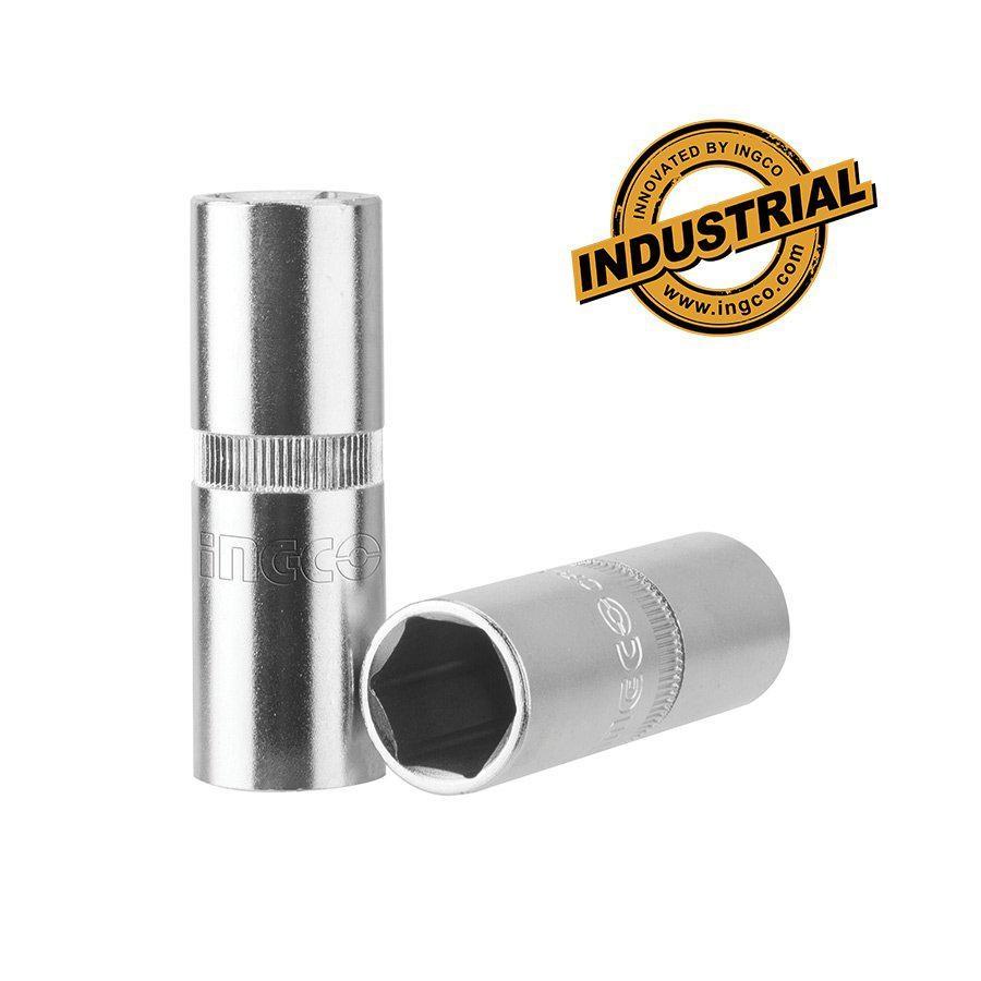 Nástrčná hlavica - kľúč na sviečky 1/2" 16mm CrV Ingco