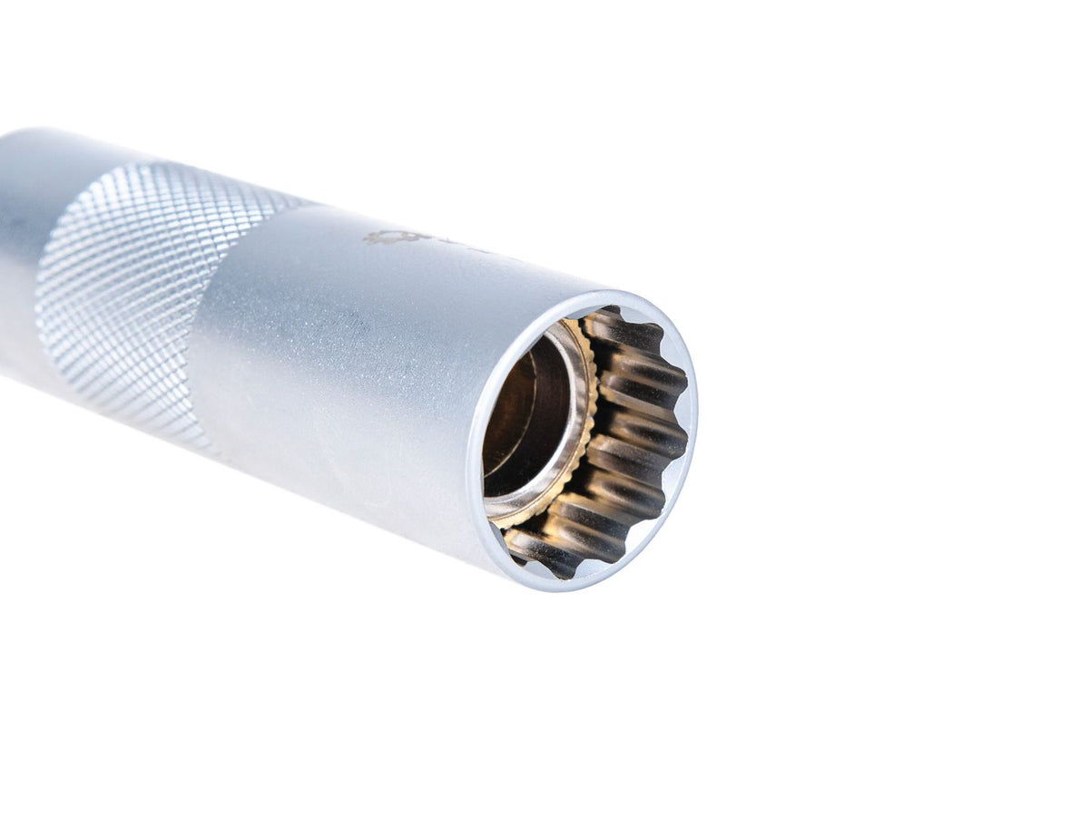 Nástrčná hlavica - kľúč na sviečky 14mm, 3/8'', s kardanovým kĺbom, tenkostenná, CrV, Geko
