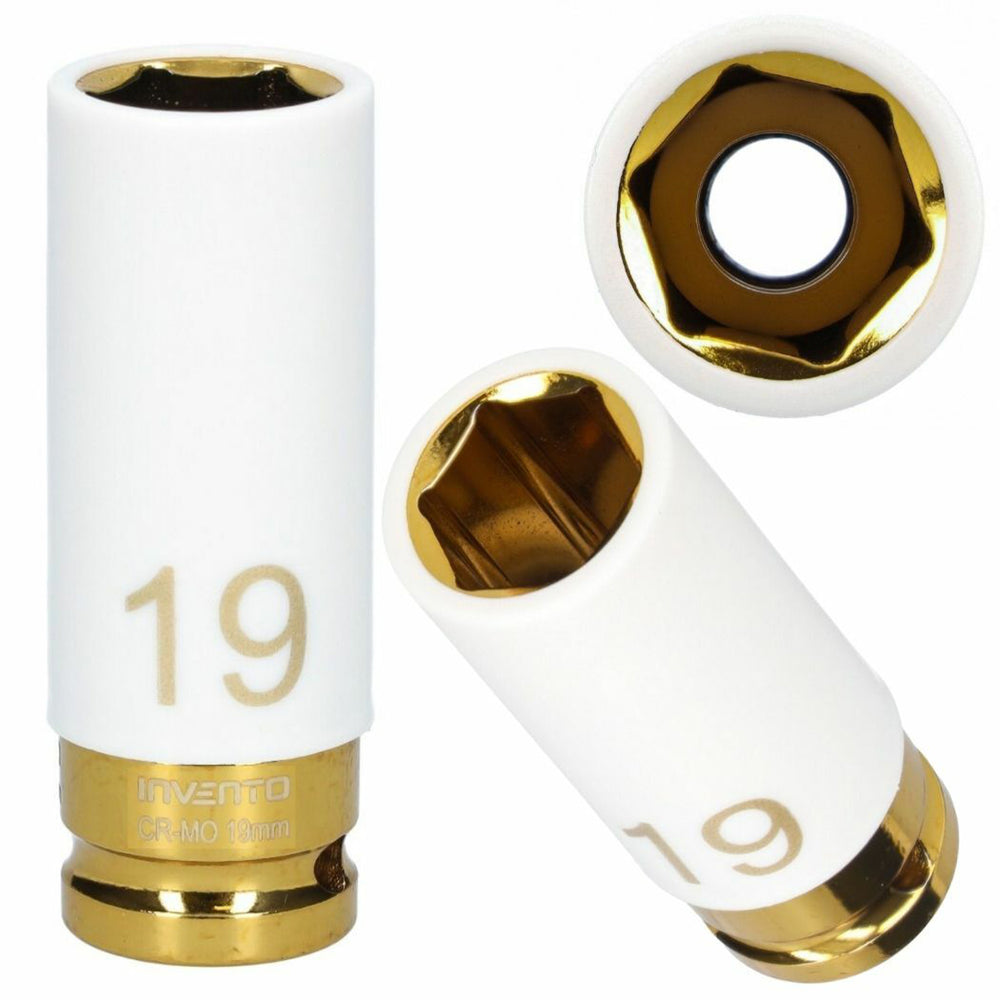 Nástrčná hlavica - kľúč s ochrannou manžetou pre zliatinové disky 19mm 1/2'' Invento