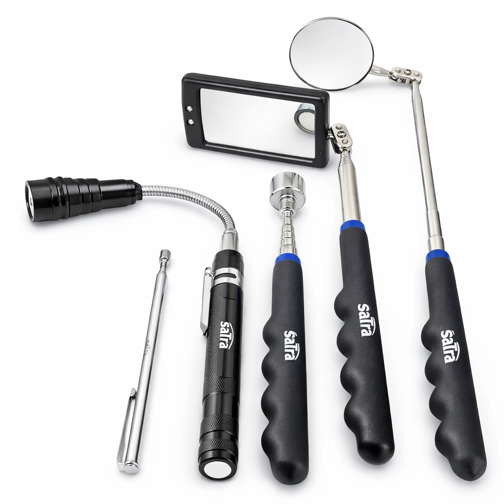 Inšpekčné náradie - magnety, zrkadlá, LED lampa, sada 5ks