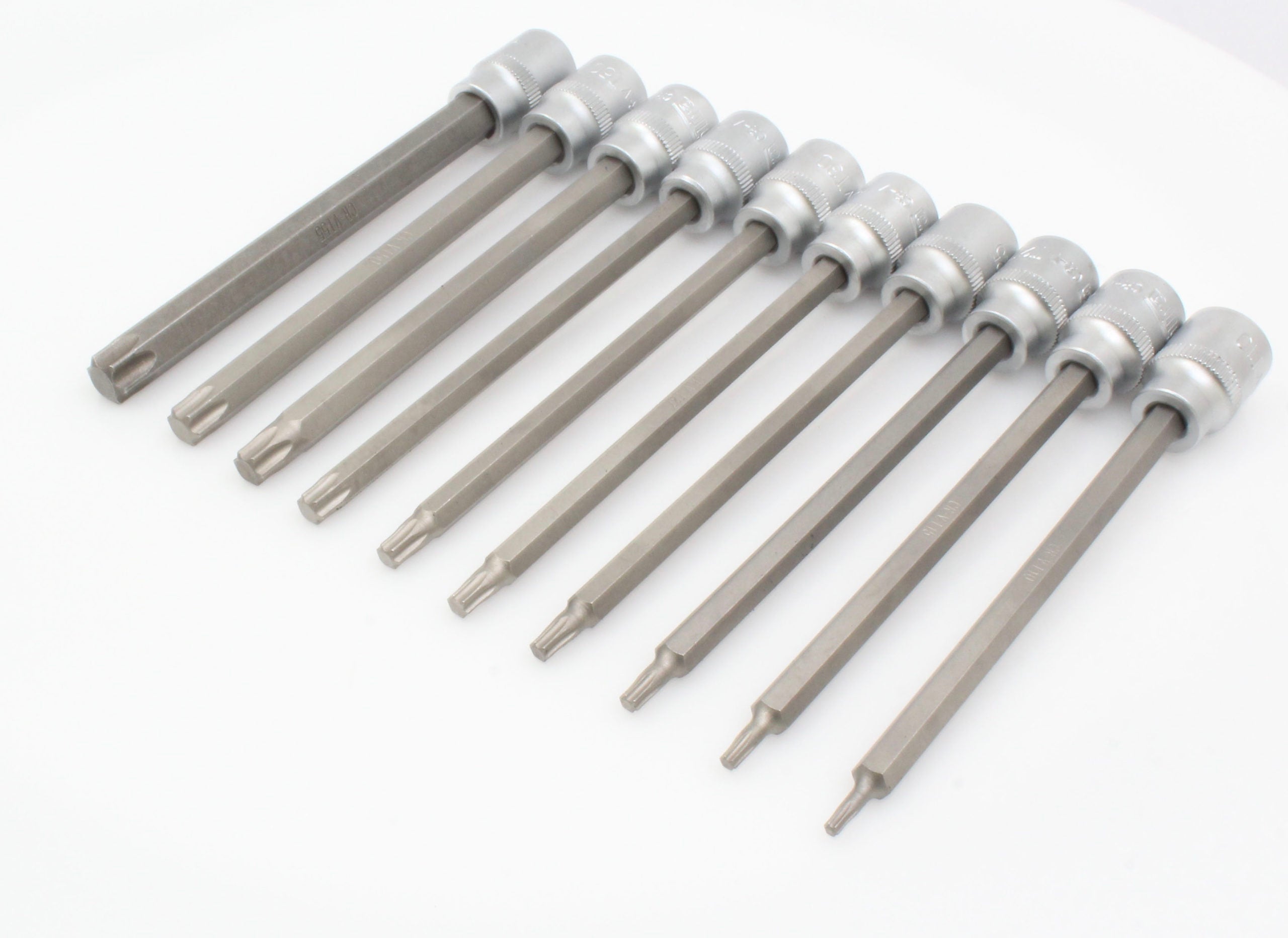 Penová výplň - vložka so súpravou dlhých Torx kľúčov 3/8'' T10 - T55 dĺžka 140mm